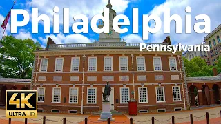 Philadelphia Walking Tour - Old City (4k Ultra HD 60fps) – With Captions
