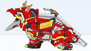 Triceratops - Combine! Dino Robot Fire Truck Squad | Eftsei Gaming
