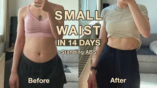SMALL WAIST in 14 DAYS 🌟 15 Min Standing Abs Workout At Home (easy but effective 💦 ~100Calorie)