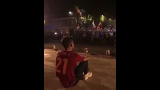 Paulo Dybala being unveiled to AS Roma fans