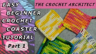 #5 (Part 1) FREE Easy Beginner Single Crochet Coaster 4 Ways Tutorial