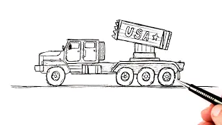 How to draw a Rocket Launcher Truck easy