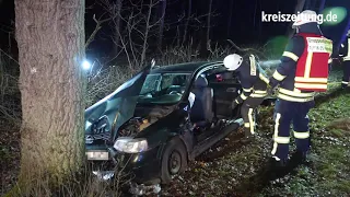 Unfall bei Rehden: Reh ausgewichen und gegen Baum geprallt