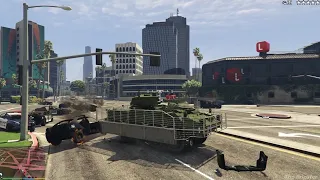 Military Heavy Armored Vehicle Rampage + Six Star Escape | GTA 5 | Six Star Escape