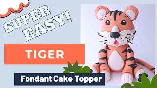 How to make a TIGER fondant cake topper ( EASY )