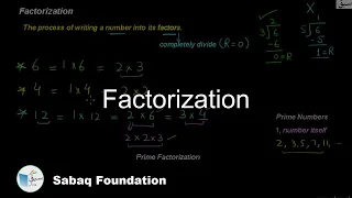 Factorization, Math Lecture | Sabaq.pk |