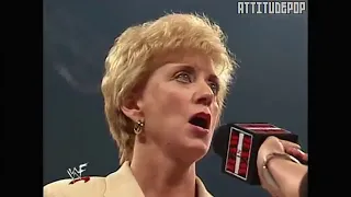 Triple H vs Linda and Shane McMahon w The Rock ,Linda Slaps Stephanie!