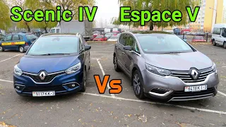 Сравнение Renault Ecpace 5 и Grand Scenic 4 по месту в салоне и багажнику.