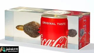 Shooting a Coca-Cola can. Bullet Underwater. DIY a Simple Way / RESIN ART