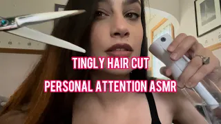 ASMR Fast & Slightly Chaotic Hair Cutting, Clipping, Water, Brushing/Combing