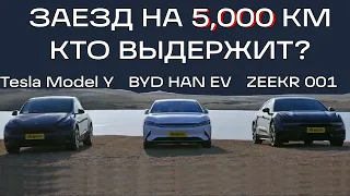 5,000 км по Китаю. Tesla Model Y, Zeekr 001 и BYD Han EV. Кто лучше?