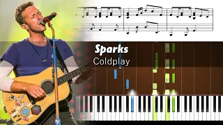 Coldplay - Sparks - Piano Tutorial with Sheet Music