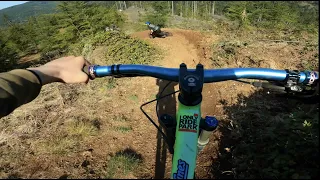 kid shreds gnarly black diamond mtb dh trails scoby and octagon at Capitol forest north slope
