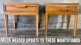 COMPLETELY TRANSFORM these beautiful MID CENTURY NIGHTSTANDS for a more modern LOOK || SIDE HUSTLE