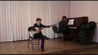 Upright piano "BELARUS", Kids plays folks music ( Kazakh dombra & russian domra), A=436