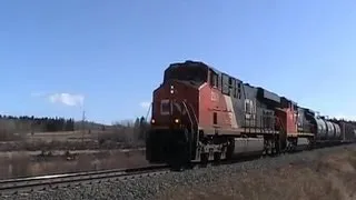 CN Train Spotting: Freshly Repainted C40-8W | CN 2309 & 2181 Lead CN 347 At Gainford AB 6/9 3/30/12