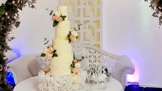 How to cover dummy cake with butter cream for wedding cake decoration 😍😍.