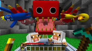 RAINBOW FRIENDS and GIANT BOXY BOO playing the SQUID GAME in Minecraft - Gameplay