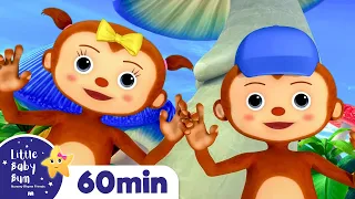 Peekaboo Song with Monkeys! +More Nursery Rhymes and Kids Songs | Little Baby Bum