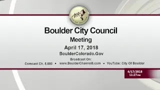 City of Boulder City Council Meeting 04-17-18