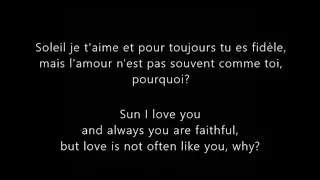 Soleil-Francoise Hardy- English/French Lyrics