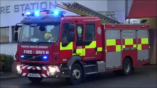 Fire engine breaks while responding with siren and lights