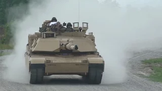 US Tanks Firing Impressive Tracer Shells on Moving Targets:US M1 Abrams in Action During Competition