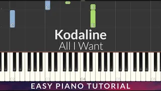 Kodaline - All I Want EASY Piano Tutorial + Lyrics