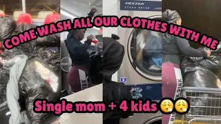 Come wash ALL of our clothes with me | single mom + 4 kids ❤️ SPRING CLEAN OUT | MOM TALKS