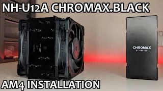 Noctua NH-U12A Chromax.Black & NA-HC7/NA-HC8 Heatsink Covers - AM4 Installation Tutorial