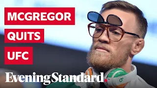 UFC fighter Conor McGregor announces his retirement from the sport