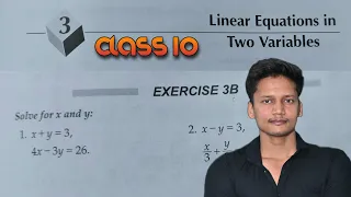 Rs Aggarwal  Exercise 3B Q1 to Q10 | Class 10 Linear Equations in two Variables CBSE | New Syllabus