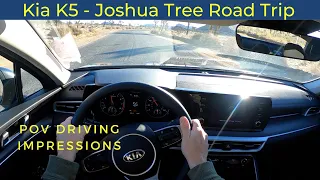 Kia K5 - Joshua Tree Road Trip POV Driving Impressions. ( Binaural Audio....mostly)