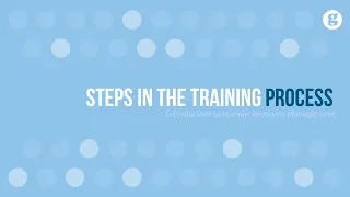 Steps in the Training Process