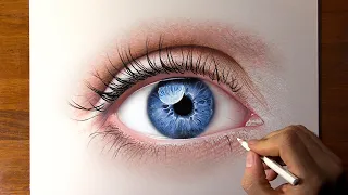 How to draw a realistic eye - Time Lapse (Long Version)