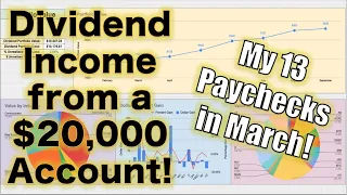 My 13 Dividend Paychecks in March from a $20,000 Dividend Portfolio!