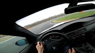 Bmw M3 e92 drift on racetrack