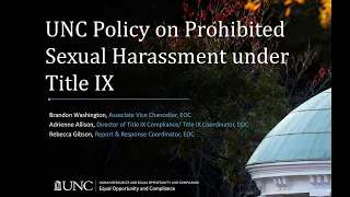 Webinar on the new Policy on Prohibited Sexual Harassment under Title IX