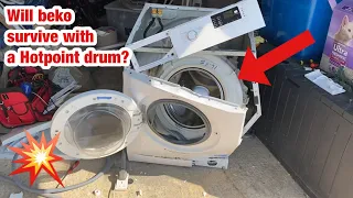 Beko WM8120 washing machine || Hotpoint drum in a beko: will it smash up well?