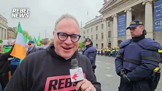 Massive march against immigration in Ireland sees dozens of counter-protesters