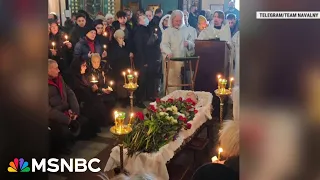 First images of Navalny's casket inside the church