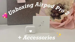 Unboxing Airpod Pro 2 + Cute Accessories I  #unboxing #asmr #airpodpro #apple #aesthetic #earbuds
