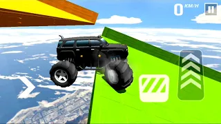 Monster Truck Stunt - Car Game - ep. 15 - suspendat cu masina intre dale de beton 😯😯