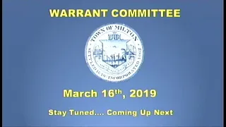 Warrant Committee - March 16th, 2019