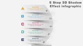 56.[PowerPoint] Create 5 Step 3D Shadow effect infographic🔥🔥💯| PPT Presentation| Design| Free Slide