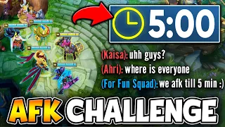 LEAGUE OF LEGENDS BUT WE AFK FOR THE FIRST 5 MINUTES! (AGAINST MASTER PLAYERS)