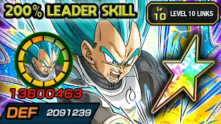 200% LEADER SKILL! 100% TEQ SSB VEGETA LEVEL 10 LINKS! Dragon Ball Z Dokkan Battle