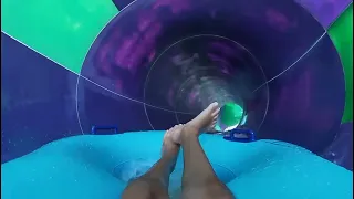 Purple Omaka Rocka water slide at Aquatica Orlando