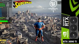 Unreal Engine 5 Matrix Awakens City Sample Superman Demo 4K | RTX 3090 Ti | Ryzen 9 5950X