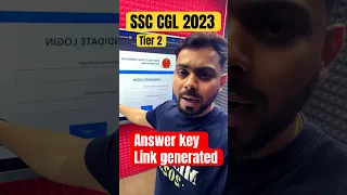 SSC CGL 2023 Tier 2 Answer key link generated #shorts #youtubeshorts #trending #ssccgl #ssc